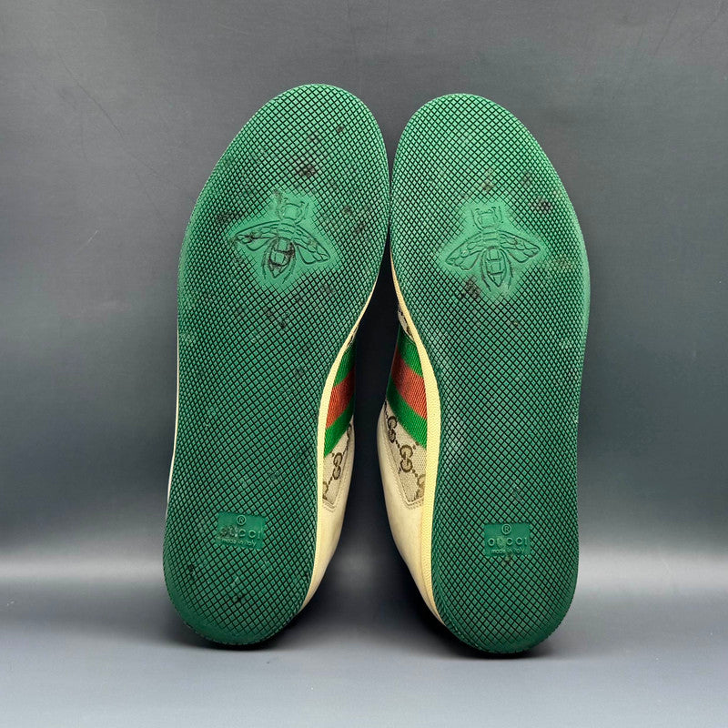 Gucci Screener Dirty Sneakers in Green Leather 0079