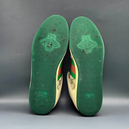 Gucci Screener Dirty Sneakers in Green Leather 0079