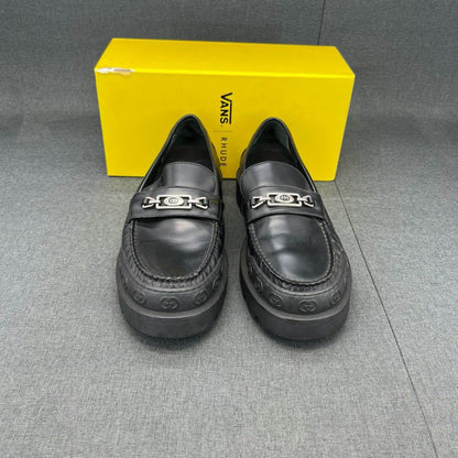 Gucci Black Leather Comfortable Loafers for Men 0079