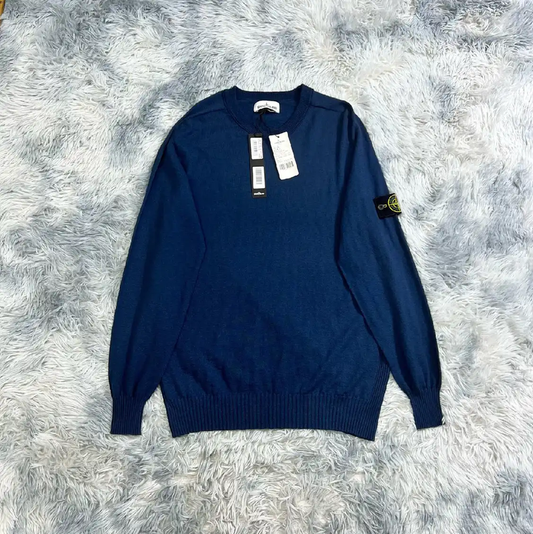 Stone Island Navy Blue Men's Knit Sweater 0089