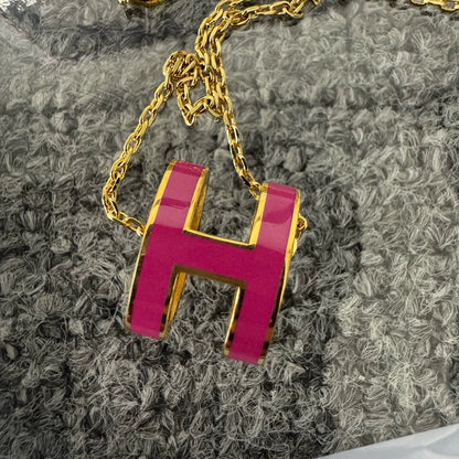 Hermes Pop H Necklace in Gold Color