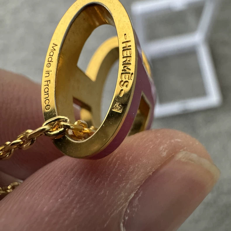 Hermes Pop H Necklace in Gold Color