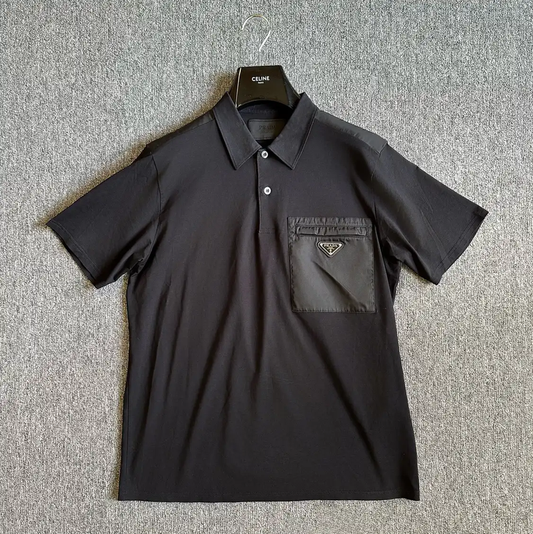 Prada Black Cotton Blend Logo Men's T-Shirt