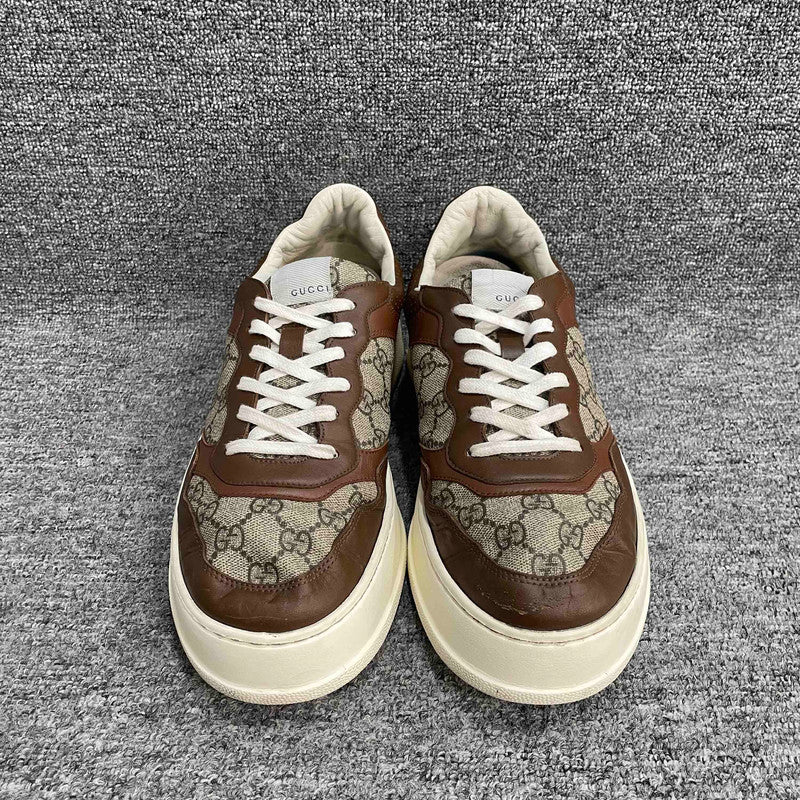 Gucci Brown Canvas Lace-Up Stylish Sneakers 0079
