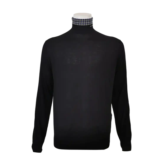 Prada Black Wool Embroidered Logo Sweater