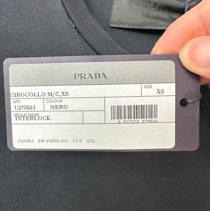 Prada Black Cotton Summer Short Sleeve T-Shirt