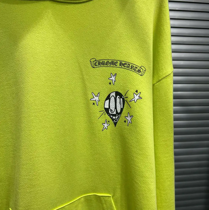 Chrome Hearts Spring Neon Yellow Long Sleeve Hoodie 0089