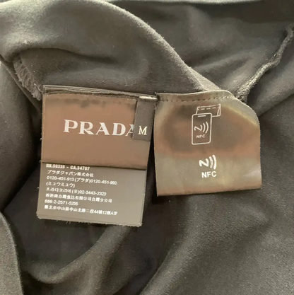Prada Black Cotton Long Sleeve Tee M Size