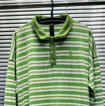 Chrome Hearts Long Sleeve Striped Polo Shirt 0089