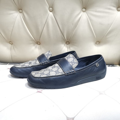 Gucci Blue GG Print Leather Loafers 0079