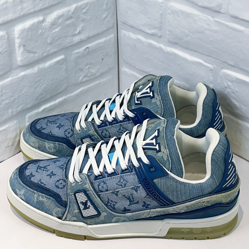Louis Vuitton Blue Denim Low-Top Fashion Sneakers 0079