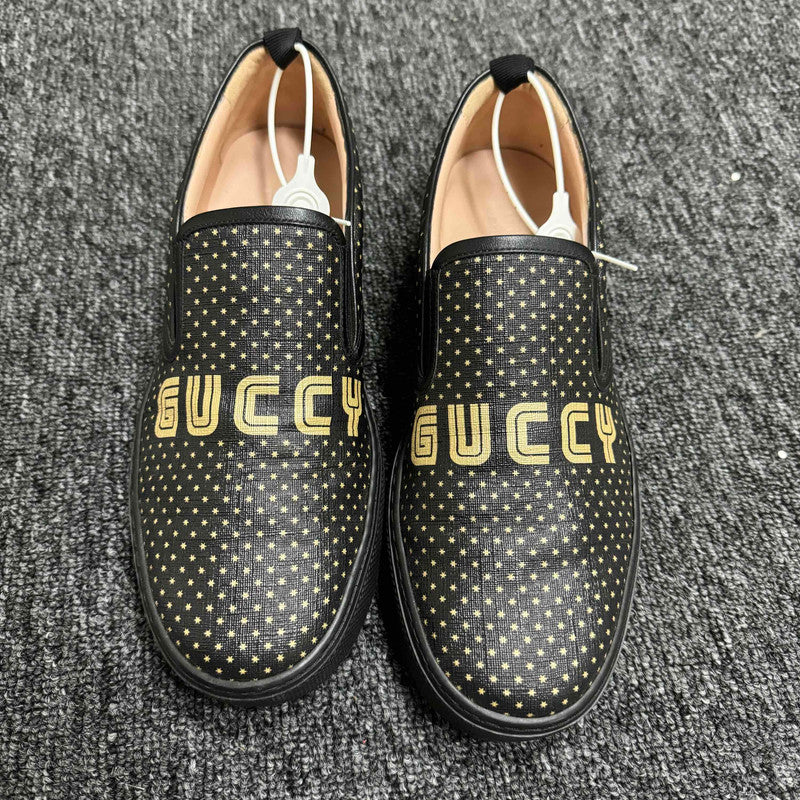 Gucci Black Canvas Slip-On Shoes 0079