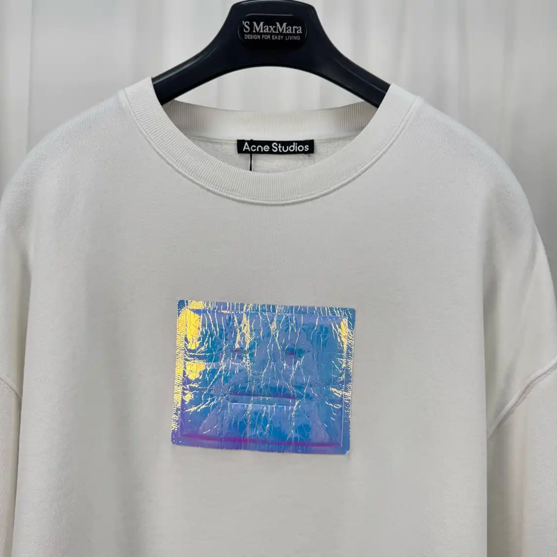 Acne Studios White Cotton Logo Sweatshirt
