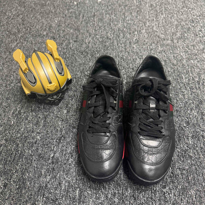 Gucci Black Leather Casual Sports Sneakers 0079