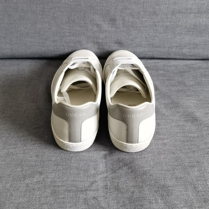 Gucci Ace Low-Top Sneakers in White and Gray 0079
