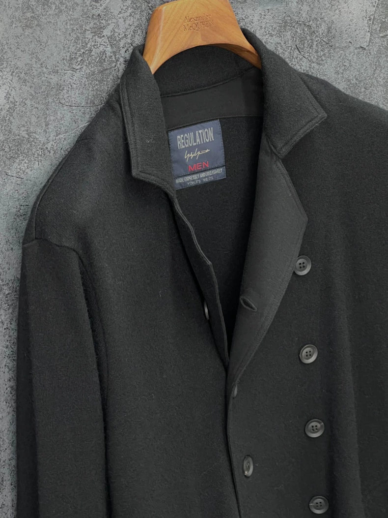 Yohji Yamamoto Black Button Coat