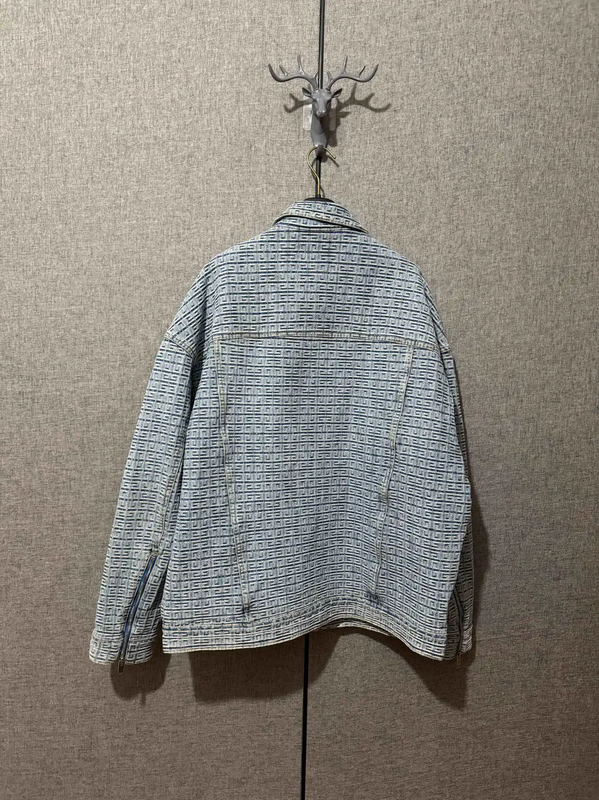 Givenchy Blue Cotton Logo Embroidered Jacket 0089
