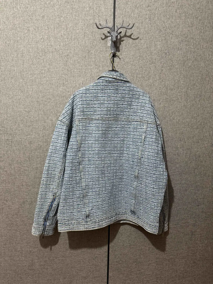 Givenchy Blue Cotton Logo Embroidered Jacket 0089
