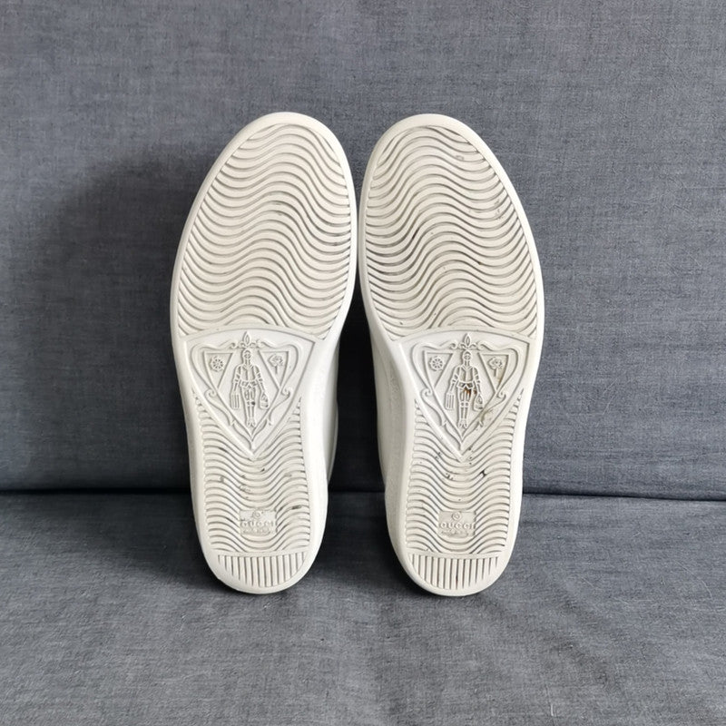Gucci Ace Low-Top Sneakers in White and Gray 0079