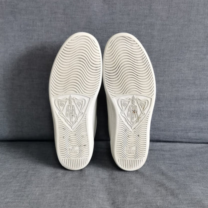 Gucci Ace Low-Top Sneakers in White and Gray 0079
