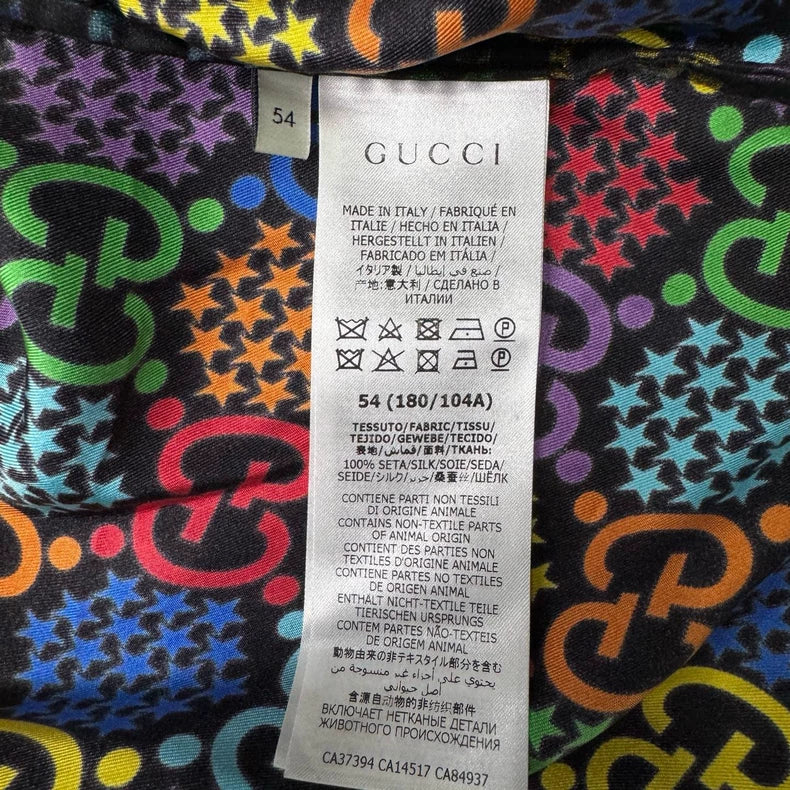 Gucci Rainbow Print Silk Short Sleeve Shirt-yf