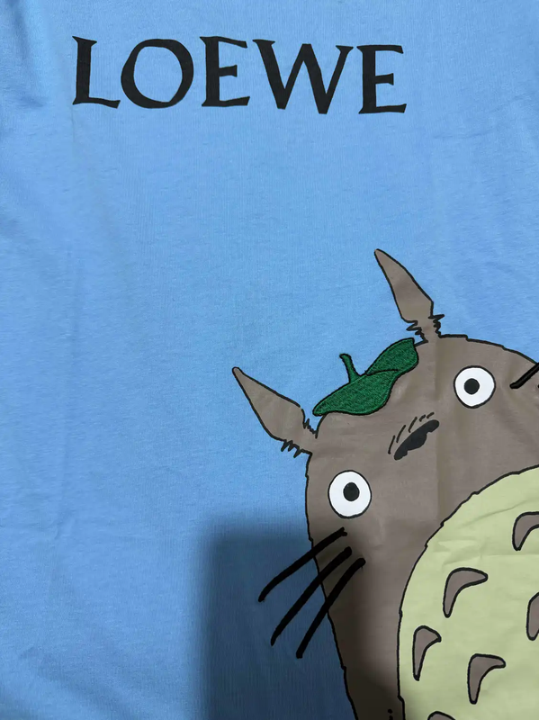 Loewe Blue Cotton Totoro Print T-Shirt 0089