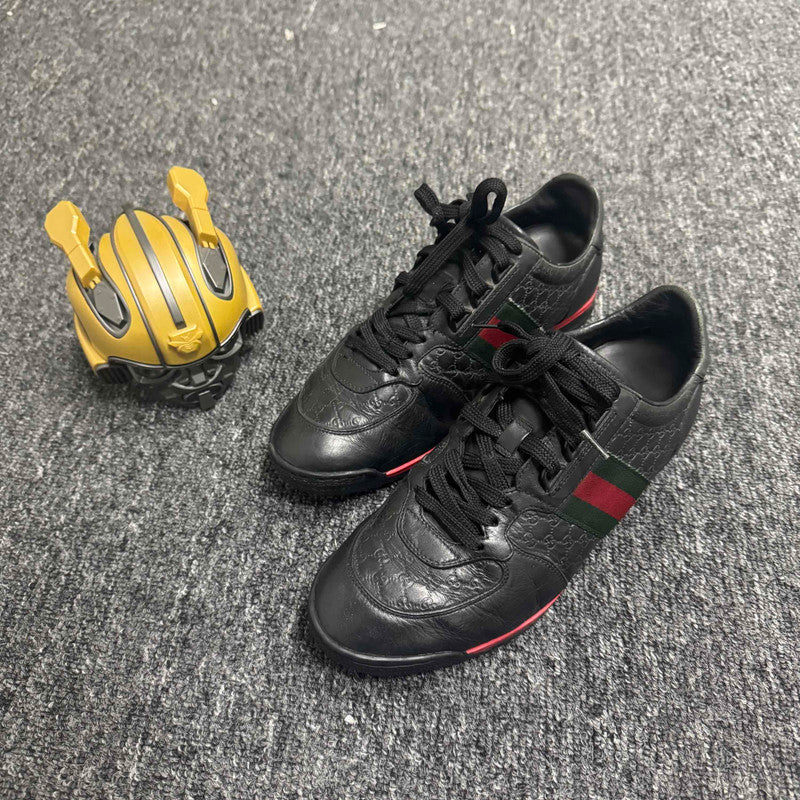 Gucci Black Leather Casual Sports Sneakers 0079