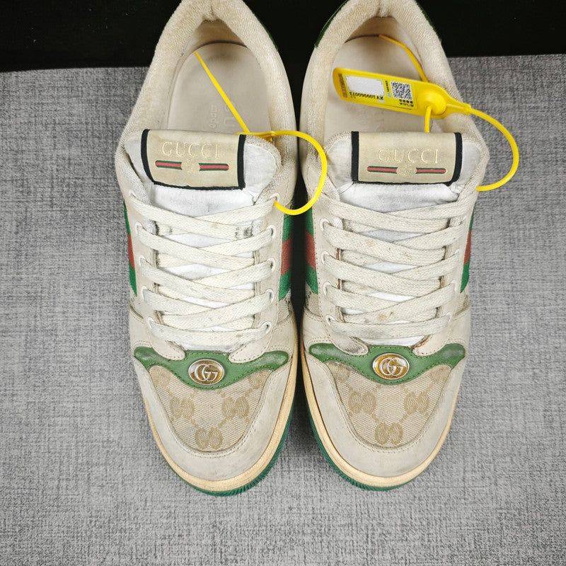 Gucci Screener Distressed Sneakers in Green 0079