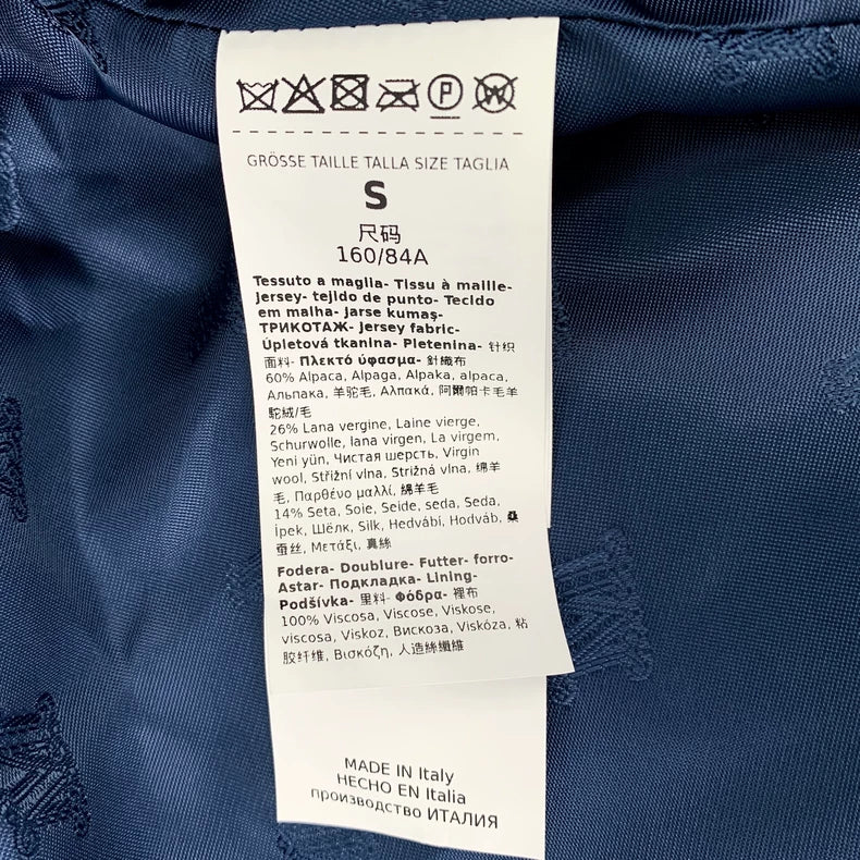 Blue Double-Breasted Alpaca Coat