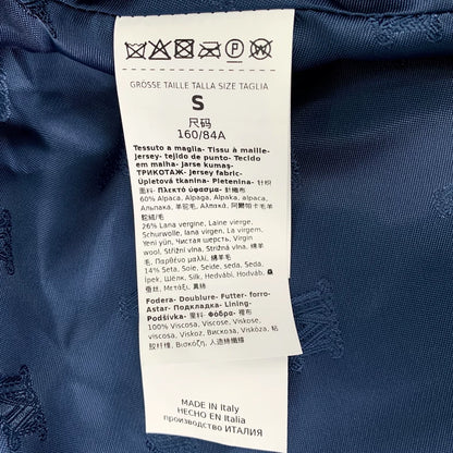 Blue Double-Breasted Alpaca Coat