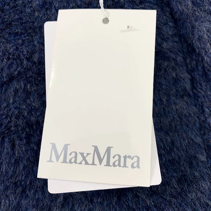 Blue Double-Breasted Alpaca Coat