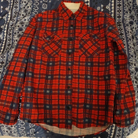 Red Plaid Long Sleeve Shirt by Visvim