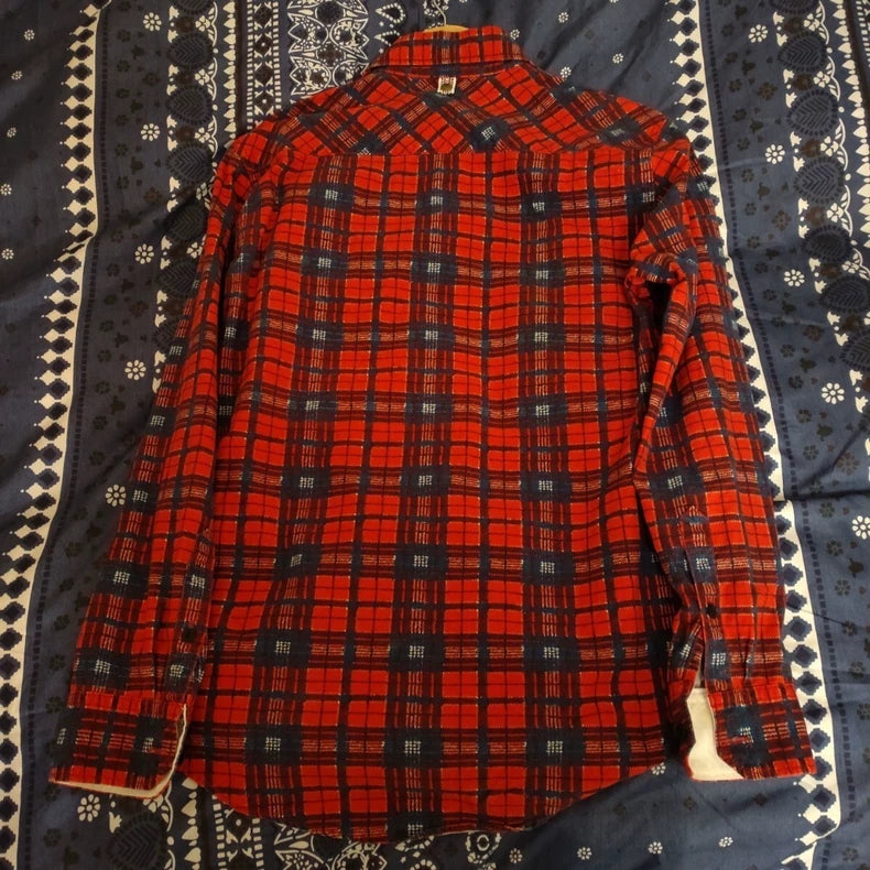 Red Plaid Long Sleeve Shirt by Visvim