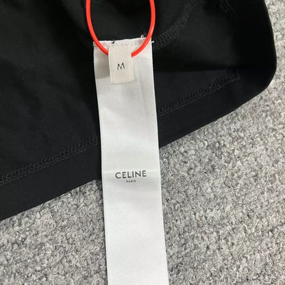 Celine Black Logo Tank Top with Straps