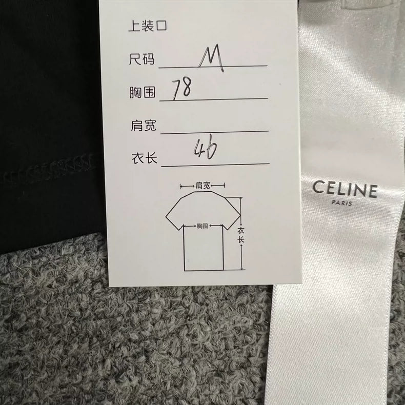 Celine Black Logo Tank Top with Straps