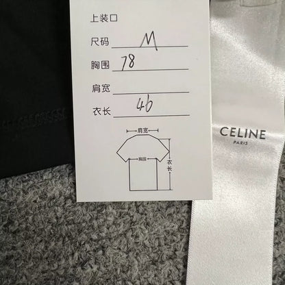 Celine Black Logo Tank Top with Straps