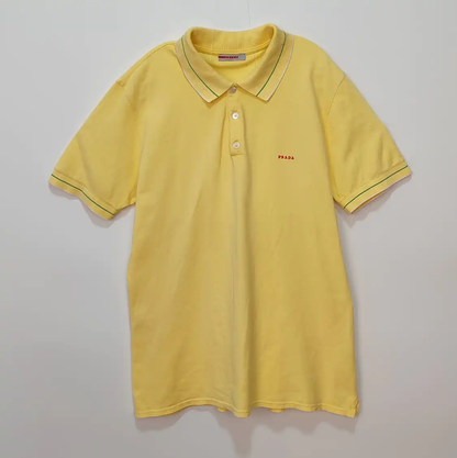 Prada Men's Yellow Cotton Polo Shirt