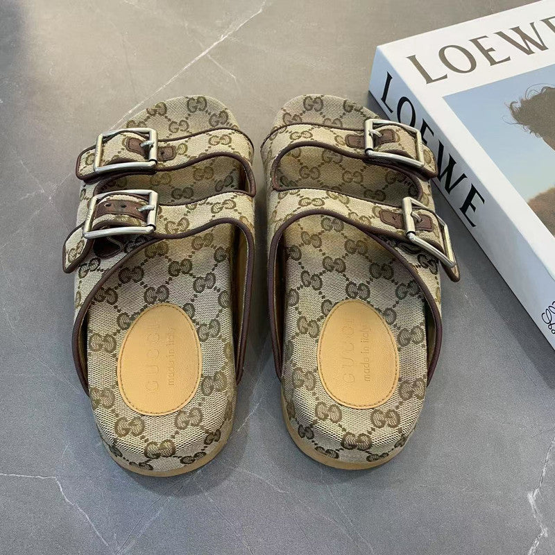 Gucci Double G Logo Buckle Slide Sandals 0079