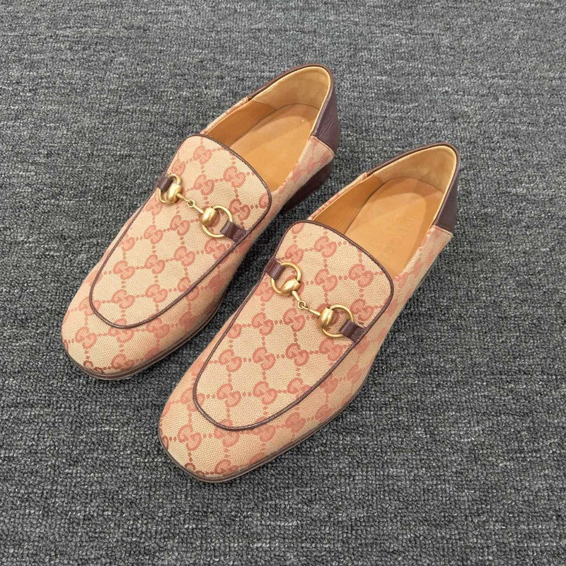 Gucci Khaki GG Horsebit Loafers for Men 0079