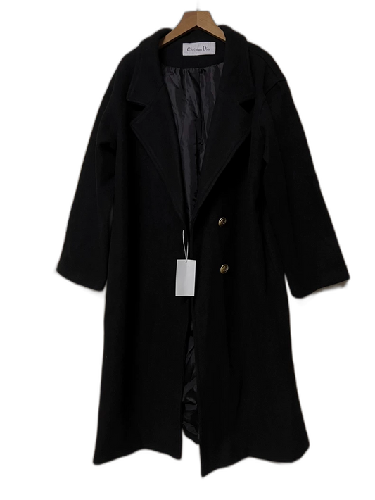 Vintage Dior Black Wool Trench Coat