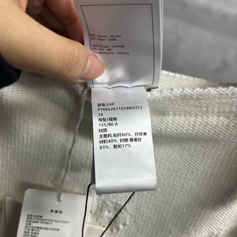 Chanel White Embossed Logo Dress Size 34