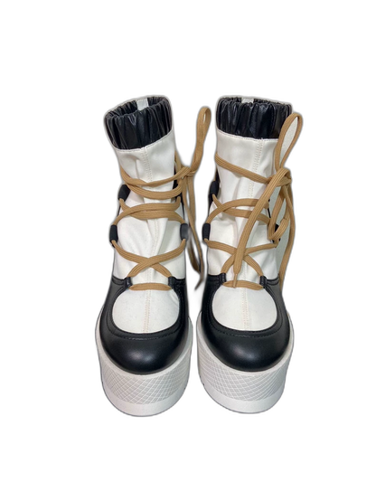 Chanel Logo Platform Sneakers With Cross Straps