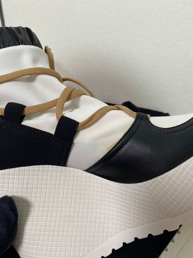 Chanel Logo Platform Sneakers With Cross Straps