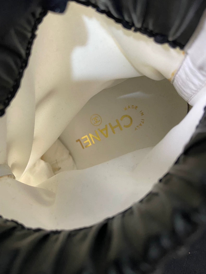 Chanel Logo Platform Sneakers With Cross Straps