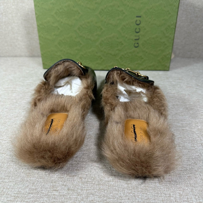 Gucci Black Lambskin Flat Mules for Men 0079