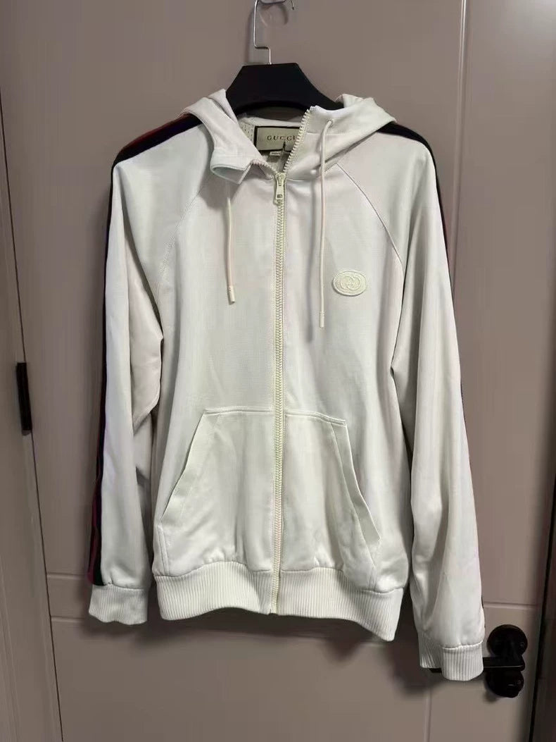 Gucci Flame Embroidery Zip Hoodie-yf