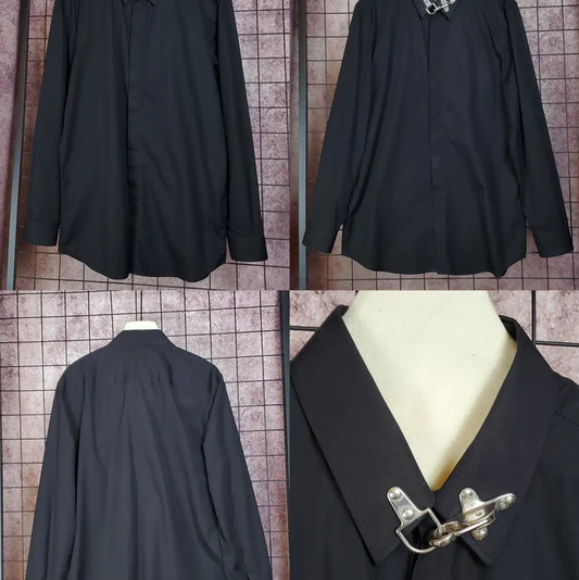 Givenchy Men's Black Wool Blend Long Sleeve Shirt 0089