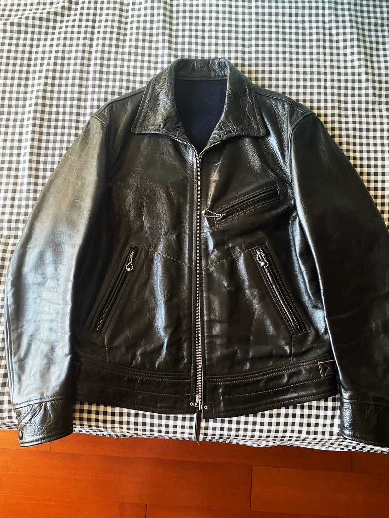 Black Leather Jacket by Freewheelers