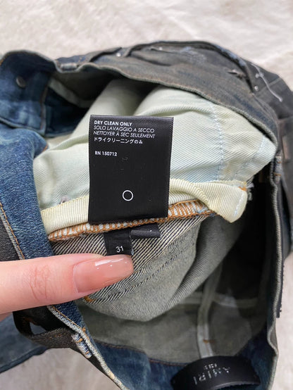 Amiri Distressed Denim Jeans in Light Blue