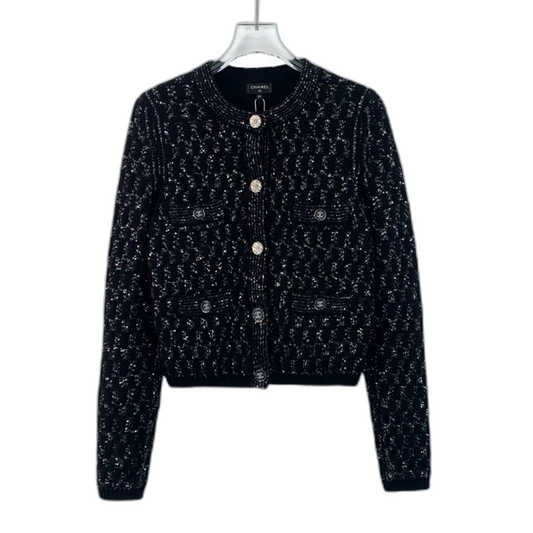 Chanel Black Sequin Chenille Jacket